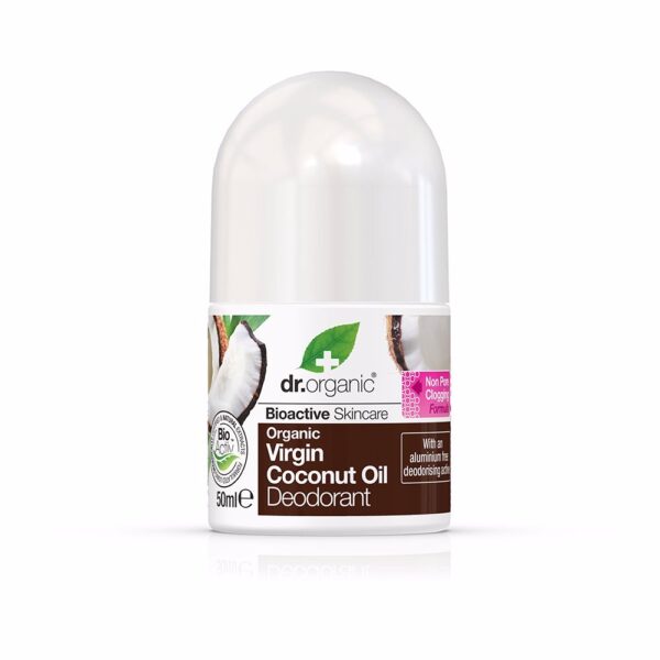 Dr.Organic Virgin Coconut Oil Φυσικό Αποσμητικό σε Roll-On Χωρίς Αλουμίνιο 50ml - NVA6675124