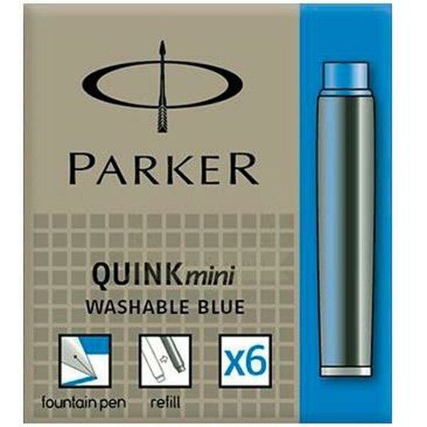 Fountain pen ink refill Parker Quink Mini 6 Τεμάχια Μπλε (30 Μονάδες) - S8425065