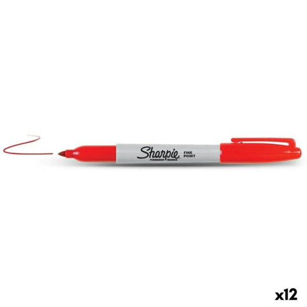 Μόνιμος δείκτης Sharpie Fine Point Κόκκινο 12 Μονάδες - S8422782