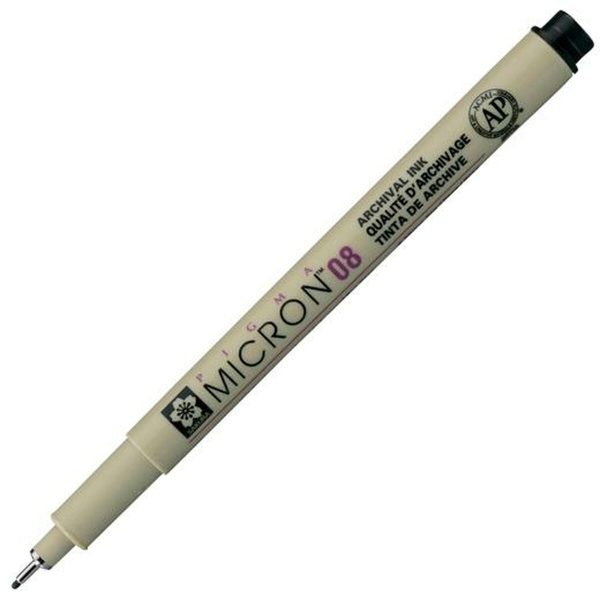 Μαρκαδόροι Talens Sakura Pigma Micron 08 Μαύρο 12 Μονάδες - S8422985