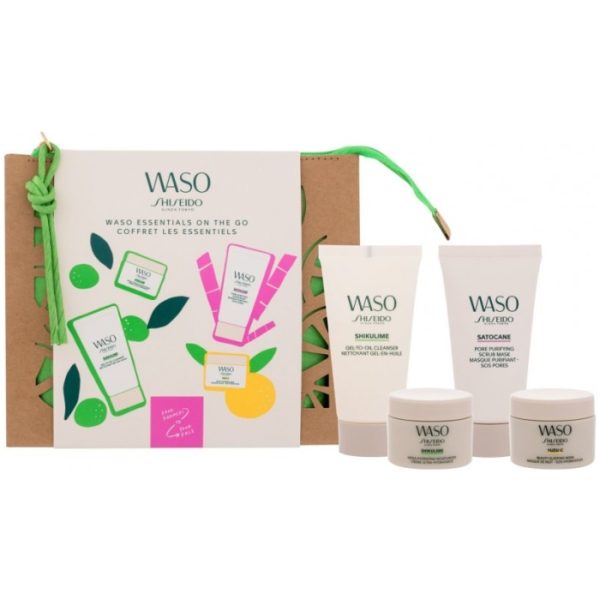 Shiseido WASO Set - Mega Hydrating Moisturizer 15 ml + Gel-To-Oil Cleanser 30 ml + Sleeping Mask 15ml + Pore Purifying Scrub Mask 30 ml - LB2840863