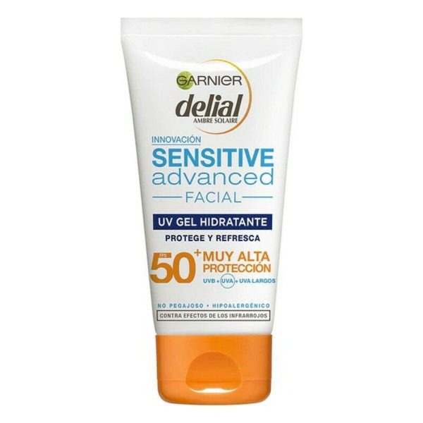 Garnier Ambre Solaire Sensitive Advanced Protection UV Gel Cream Αδιάβροχο Αντηλιακό Gel Προσώπου SPF50 50ml - NVA2222853