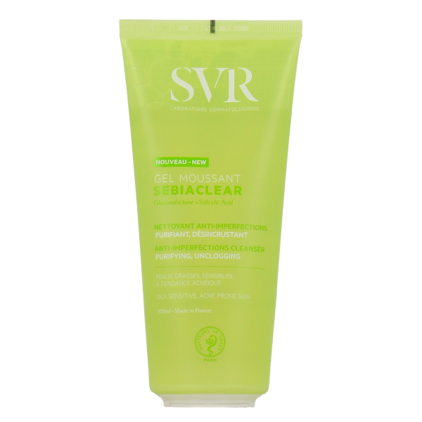 SVR LABORATOIRE DERMATOLOGIQUE SEBIACLEAR moussant gel 200 ml - PARC-SR-136-B5