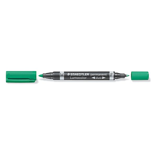 Μόνιμος δείκτης Staedtler Lumocolor Duo Πράσινο (x10) - S8422892