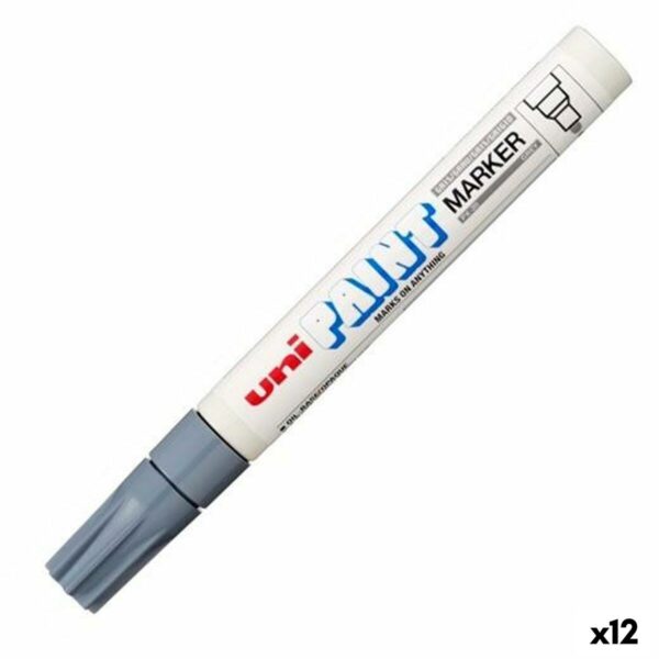 Μόνιμος δείκτης Uni-Ball Paint Marker PX-20 Γκρι 12 Μονάδες - S8425248