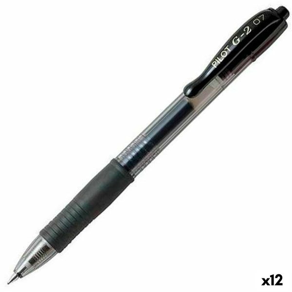 Στυλό με τζελ Pilot G-2 07 Μαύρο Ball 0,4 mm (12 Μονάδες) - S8422341