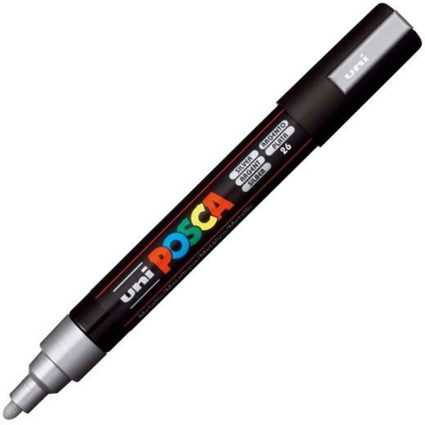 Μαρκαδόροι POSCA PC-5M Ασημί x6 - S8422623