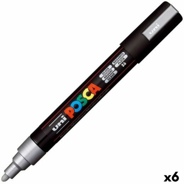 Μαρκαδόροι POSCA PC-5M Ασημί x6 - S8422623