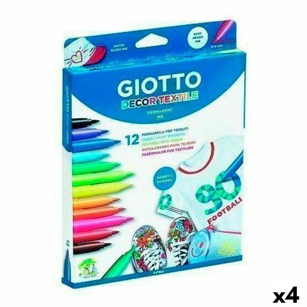 Σετ Μαρκαδόροι Giotto Decor Textile Πολύχρωμο (4 Μονάδες) - S8433943