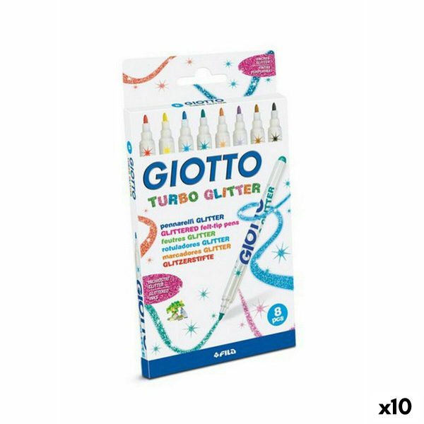 Σετ Μαρκαδόροι Giotto Turbo Glitter Πολύχρωμο (x10) - S8433928