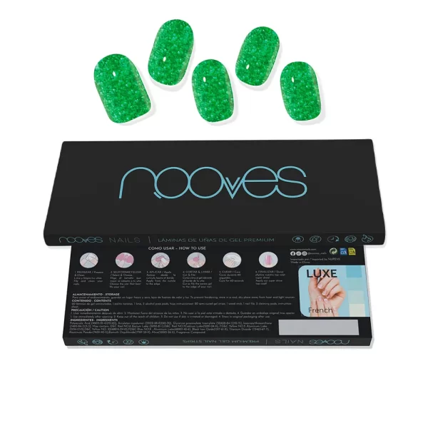 NOOVES GEL NAIL SHEETS jade glitter glam #glitter green 20 u - NVA3950463