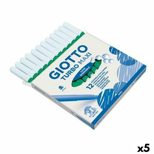 Σετ Μαρκαδόροι Giotto Turbo Maxi Πράσινο (5 Μονάδες) - S8433934