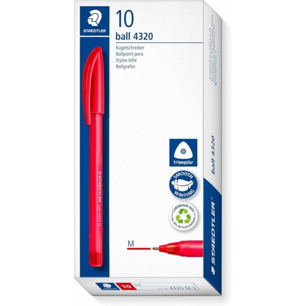 Σετ Στυλό Staedtler Ball 4320 Κόκκινο 1 mm (100 Μονάδες) - S8433984