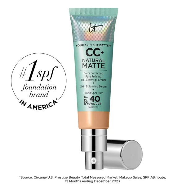 IT COSMETICS CC+ NATURAL MATTE base de maquillaje en crema SPF40 #Neutral tan 32 ml - NVA2810045