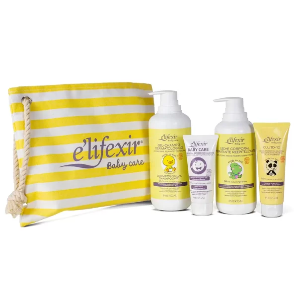 E'LIFEXIR BABY CARE FOR SENSITIVE SKIN CASE 5 pcs Shampoo gel 500 ml + Body milk 400 ml + Diaper protective cream 75 ml + Repairing facial cream 50 ml + Toiletry bag - NVA9082224