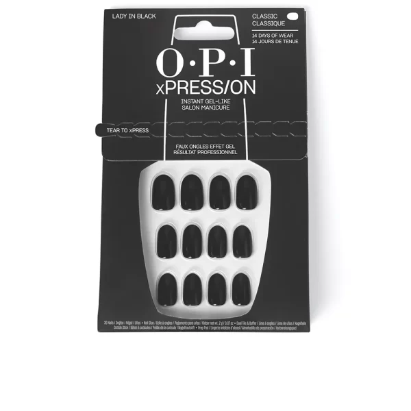 OPI OPI xPRESS/ON Artificial Nails, nail polish tone #Lady in Black 30 u - PARC-OP-064-01