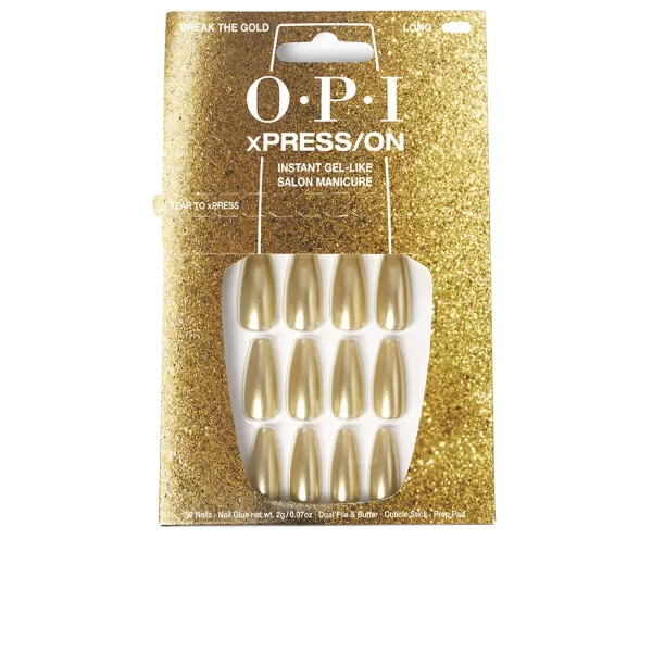 OPI OPI xPRESS/ON Artificial Nails, #Break the Gold nail polish 30 units - NVA5196023