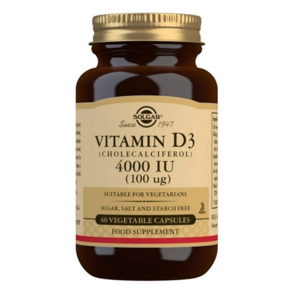 SOLGAR VIT D3 4000 UI 100 mcg. 60 cápsulas vegetales - NVA4003866