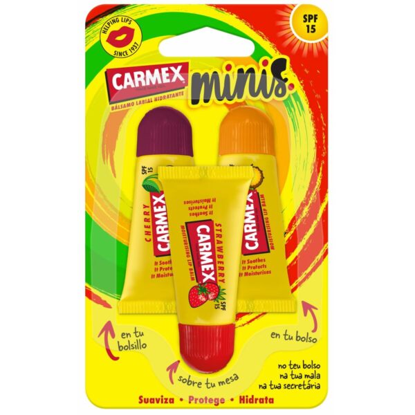 CARMEX MINIS MOISTURIZING LIP BALM SPF15 TRIPLO 3 u - NVA8018337