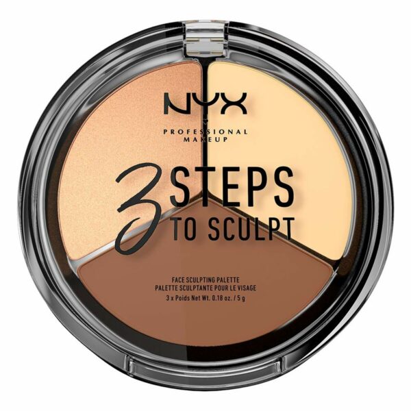 NYX PROFESSIONAL MAKE UP 3 STEPS TO SCULPT face sculpting palette #light 5 gr - NVA7098339