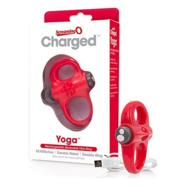 Δαχτυλίδι Δόνησης Πέους The Screaming O Charged Yoga Κόκκινο - S4003279