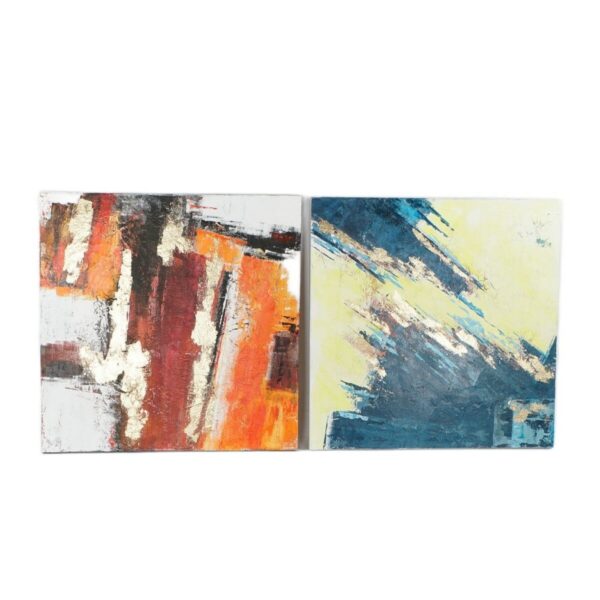 Πίνακας DKD Home Decor Αφηρημένο (100 x 3.5 x 100 cm) (2 pcs) - S3018383