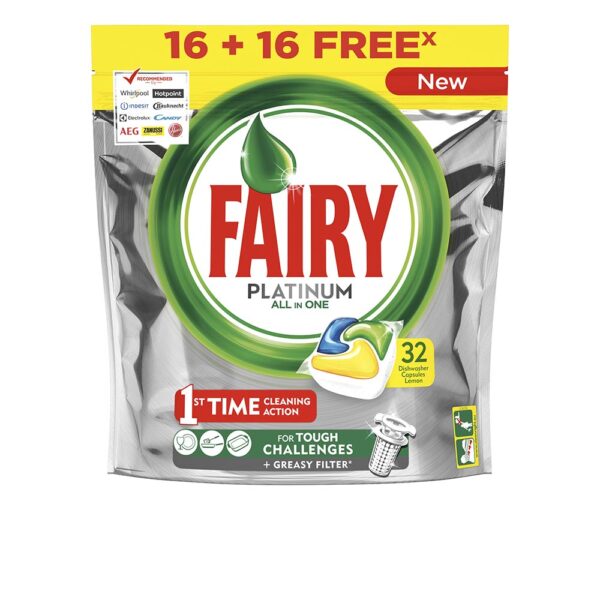 FAIRY FAIRY PLATINUM TODO EN 1 LIMON lavavajillas 32 cápsulas - S7918166