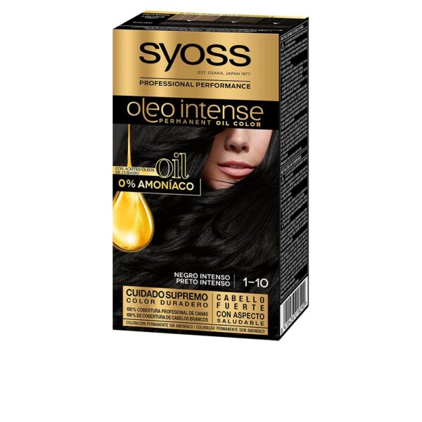 SYOSS OLIO INTENSE tinte sin amoniaco #1.10-negro intenso 5 pz - NVA6218290