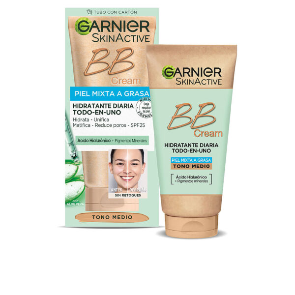 Garnier Skinactive Perfecting Care All In 1 BB Medium 24ωρη Ενυδατική Κρέμα Προσώπου Ημέρας με SPF25 με Υαλουρονικό Οξύ & Aloe Vera 50ml - NVA2414999