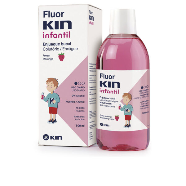 KIN FLUORKIN INFANTIL enjuague bucal anticaries #fresa 500 ml - NVA6215821