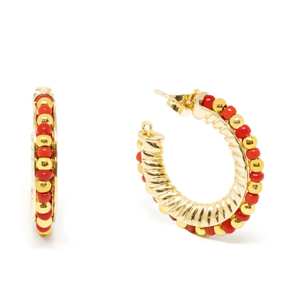 SHABAMA ETHIOPIA RED 2CM earrings #shiny gold 1 u - NVA2000392