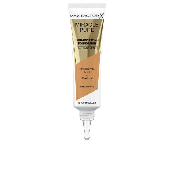 MAX FACTOR MIRACLE PURE skin-improving foundation 24h hydration SPF30 #76-warm golden 30 ml - NVA2638772