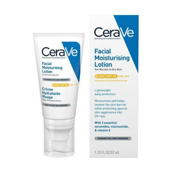 CERAVE FACIAL MOISTURISING LOTION SPF50 for normal to dry skin 52 ml - PARC-C2-027-01