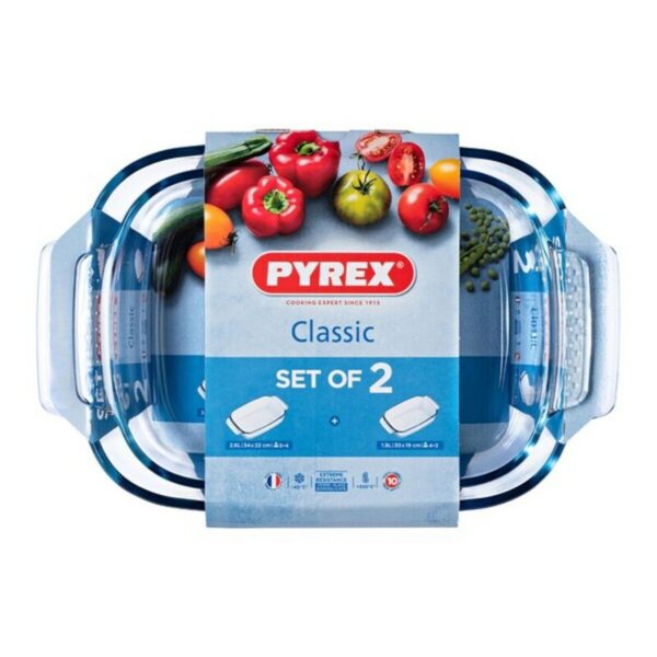 Σετ Πιάτων Φούρνου Pyrex Classic Διαφανές Βοροπυριτικό γυαλί (2 pcs) - S2700357