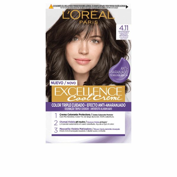 Μόνιμος Χρωματισμός σε Κρέμα L'Oreal Make Up Excellence Cool Creme 4.11-έντονο σταχτί καφέ - NVA3942169