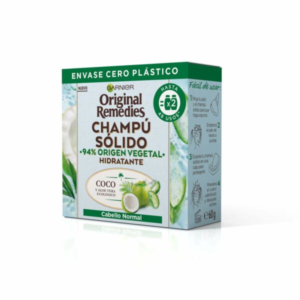 GARNIER ORIGINAL REMEDIES champú sólido hidratante de coco 60 gr - NVA2373753