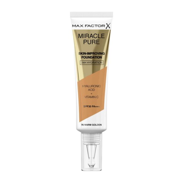 MAX FACTOR MIRACLE PURE skin-improving foundation 24h hydration SPF30 #76-warm golden 30 ml - NVA2638772