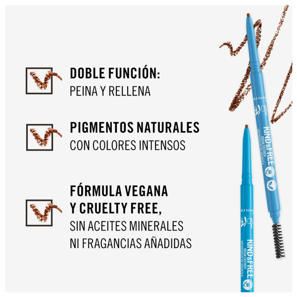 RIMMEL LONDON KIND & FREE eyebrow pencil #004-caramel 0.90 gr - NVA4530579