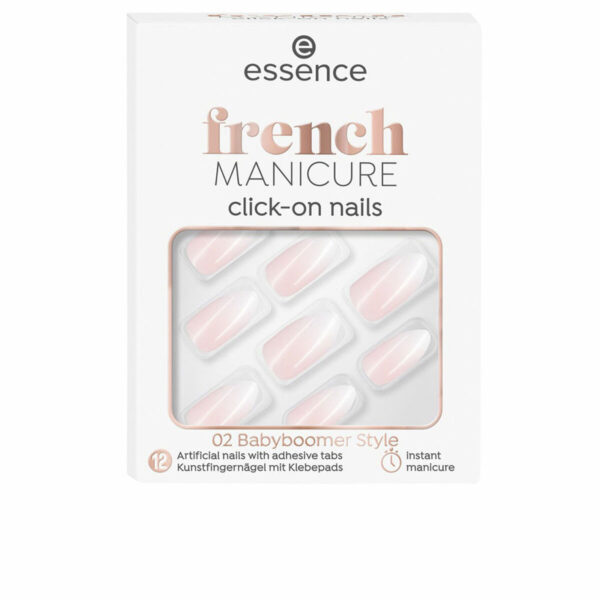 ESSENCE FRENCH manicure click-on artificial nails #02-babyboomer style 12 u - NVA9422484