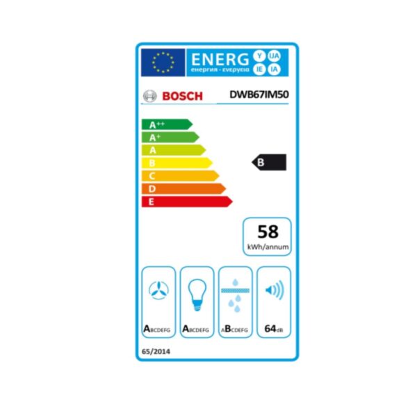 Συμβατικός Απορροφητήρας BOSCH DWB67IM50 60 cm 720 m3/h 52 dB 250W B - S0417119