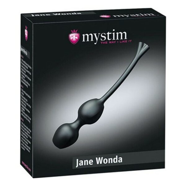 Μπάλες Δόνησης Jane Wonda Kegel Balls Μαύρες Mystim Σιλικόνη Σιλικόνη/ABS (Ø 3,3 cm) - S4002318