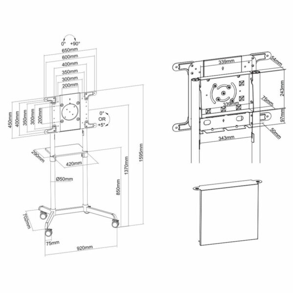 Βάση Τηλεόρασης Neomounts NS-M1250BLACK - S55024972