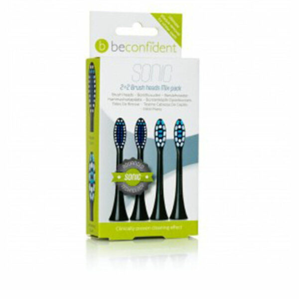 BECONFIDENT SONIC TOOTHBRUSH HEADS REGULAR/WHITENING BLACK set 4 pcs - NVA4168400