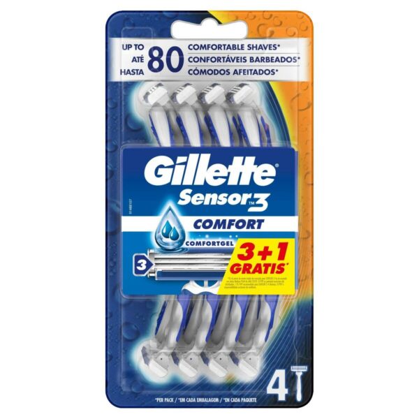 GILLETTE SENSOR3 COMFORT disposable razor blade 4 u - NVA8490240