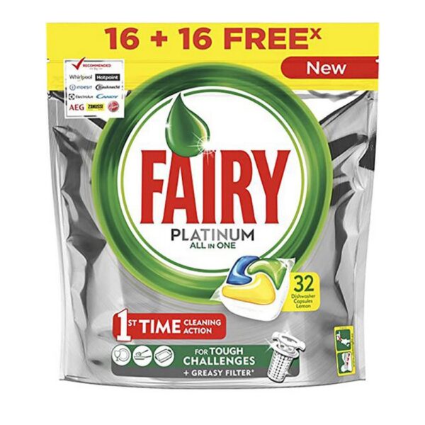 FAIRY FAIRY PLATINUM TODO EN 1 LIMON lavavajillas 32 cápsulas - S7918166