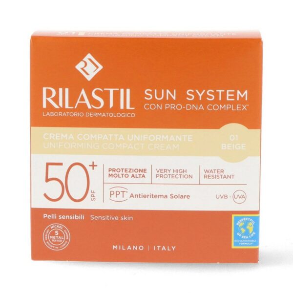 Rilastil Sun System Uniforming Compact Αντηλιακή Πούδρα Προσώπου SPF50 με Χρώμα Beige 10gr - NVA4859353