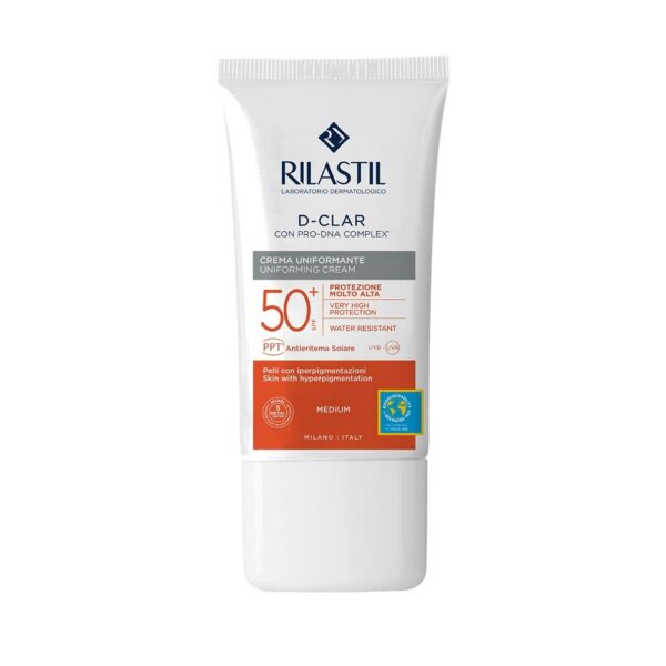 Rilastil D Clar Uniforming Αντηλιακή Κρέμα Προσώπου SPF50 με Χρώμα 40ml - NVA4859490