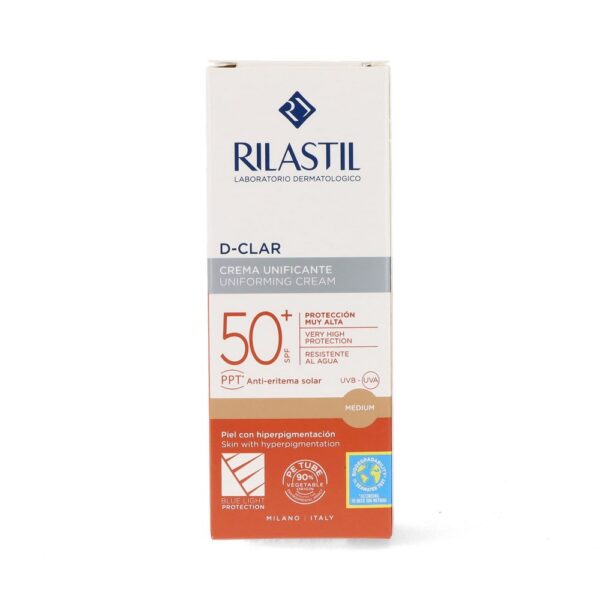 Rilastil D Clar Uniforming Αντηλιακή Κρέμα Προσώπου SPF50 με Χρώμα 40ml - NVA4859490