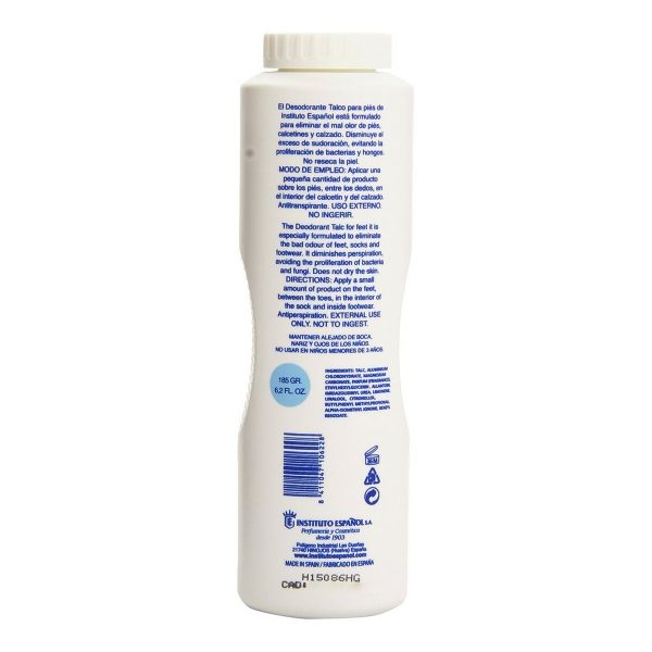 Αποσμητικό για τα Πόδια Talc Instituto Español (185 g) - NVA7106228