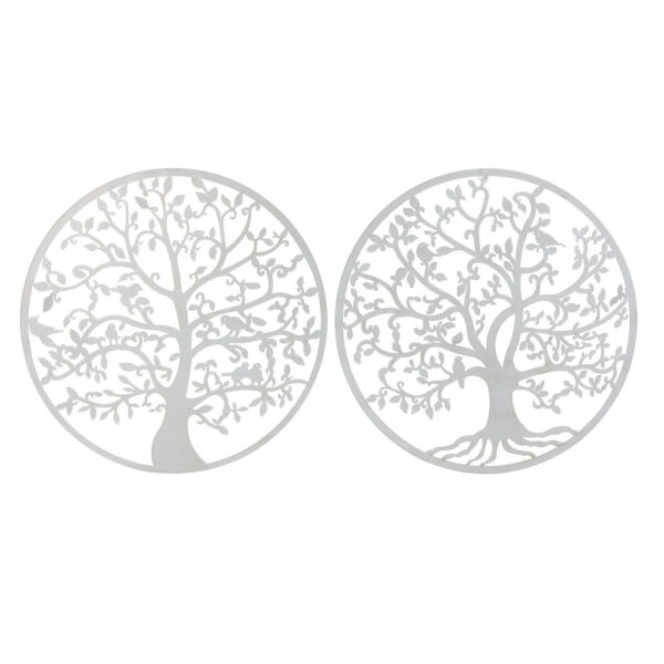 Διακόσμηση τοίχων DKD Home Decor Λευκό Μέταλλο Δέντρο (2 pcs) (99 x 1 x 99 cm) - S3018918